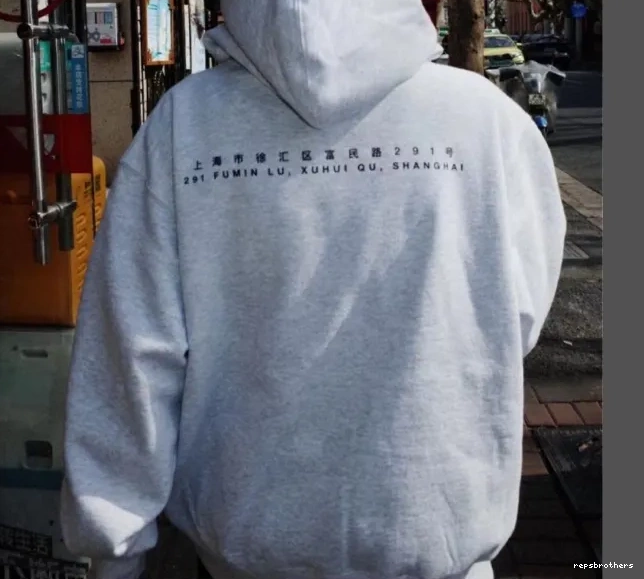 L BOX Shanghai Grey HOODED LOGO M SWEAT S XL 0519